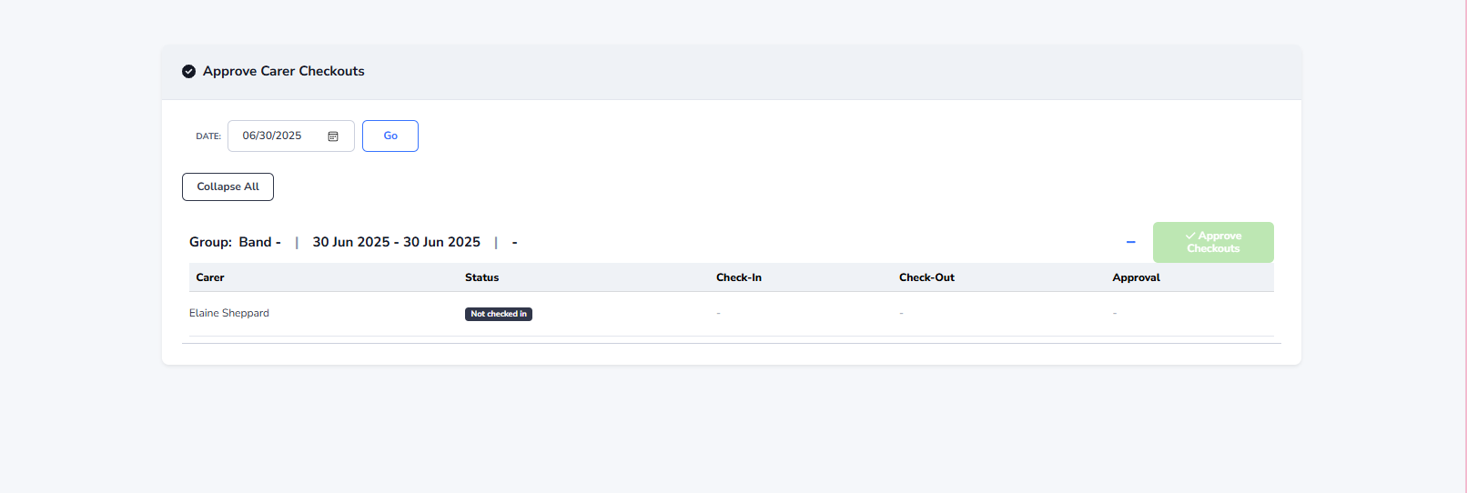 Approve checkouts